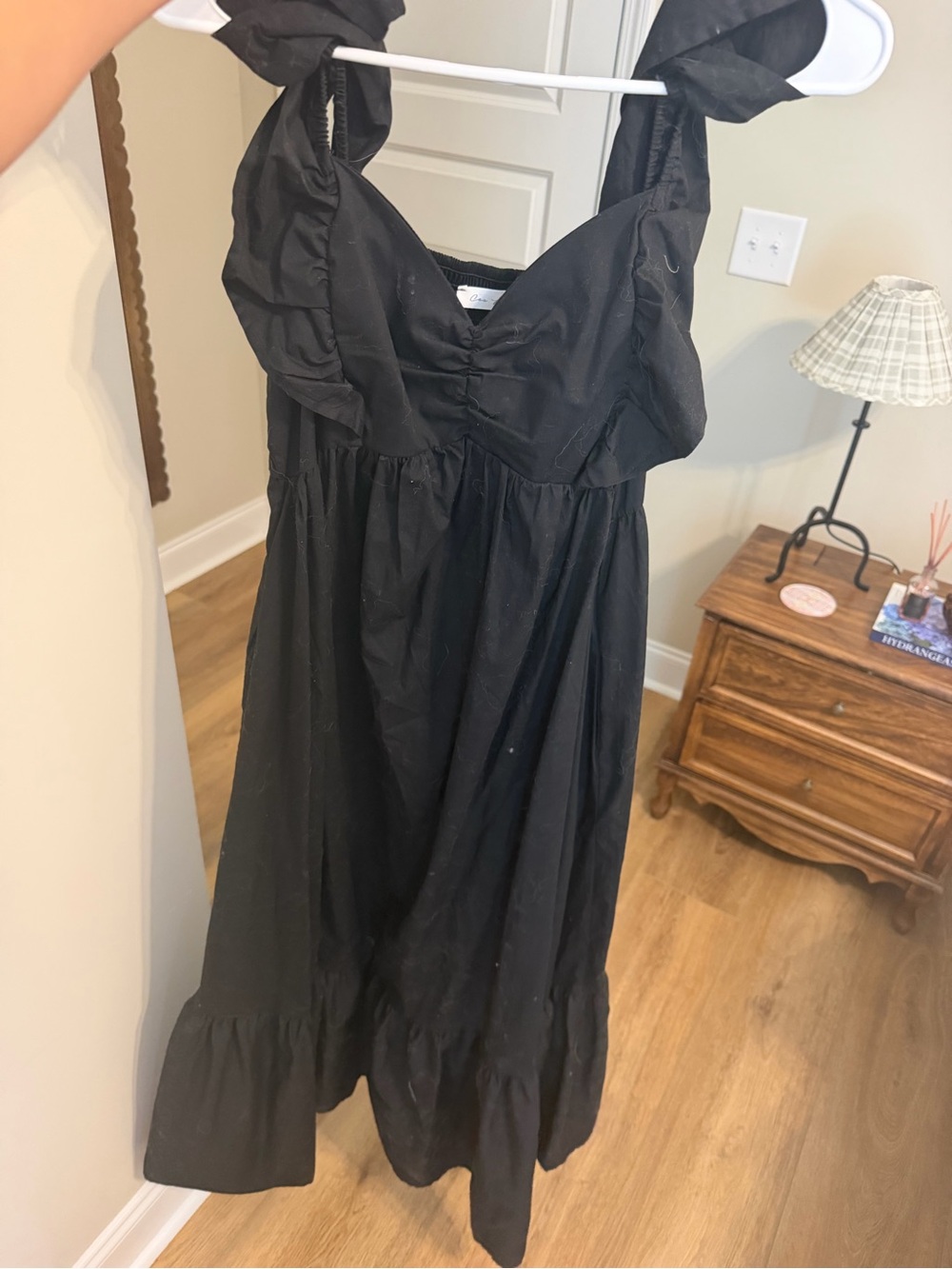 Black Ruffle Maxi Dress